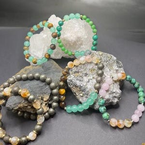 Handmade Gemstone Bracelet: Citrine, Pyrite & Tiger&#39;s Eye - 8mm