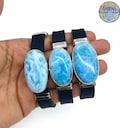 Larimar Bracelet – Natural Blue Stone with Stainless Steel and Rubber Band for Men & Women product logo