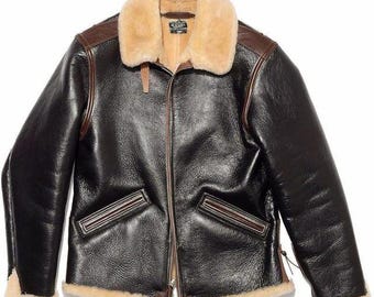 B-6 Shearling Flight Pilot Jacket Classic Aviator Men's Authentic B-6 Flight Jacket US Army Air Forces WWII Sheepskin Coat, Gift for Him