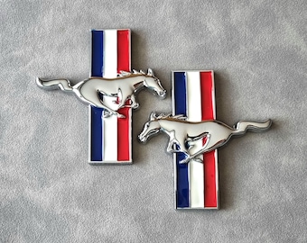Mustang Side Emblem Logo 2pcs Wing Badge Sticker Shelby Gt500 Car Accessories