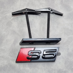 S5 Grill Badge Logo Black Front Grille Emblem Car Accessories