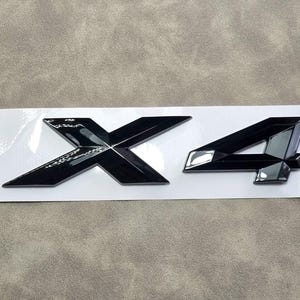 X4 Emblem Logo Black Rear Trunk Badge Sticker Car Accessories