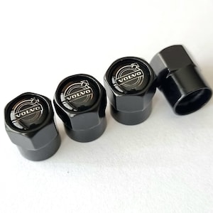 Volvo Tire Valve Caps 4pcs with Logo Black Stem Air Cap Xc60 V70 V60 S60 Xc90 S80 Car Accessories