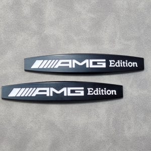 Amg Wing Emblem Logo 2pcs Black Side Fender Badge Sticker Mercedes Benz Car Accessories