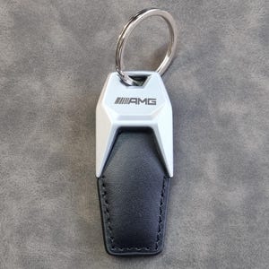 Amg Keychain Leather Keyring Logo Mercedes Gift For Men Women Birthday Christmas Car Accessories