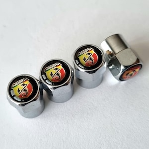 Abarth Tire Valve Caps 4pcs with Logo Stem Air Cap Car Accessories