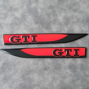GTI Logo Emblem Rot Schwarz Seitenflügel Fender Badge Aufkleber Mk7 Mk8 Mk6 Autozubehör