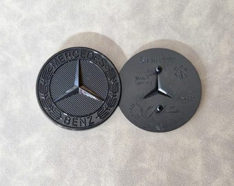Bonnet Badge Black 57mm Front Hood Logo Emblem Clk Cls Ml E Gl Classe Car Accessories
