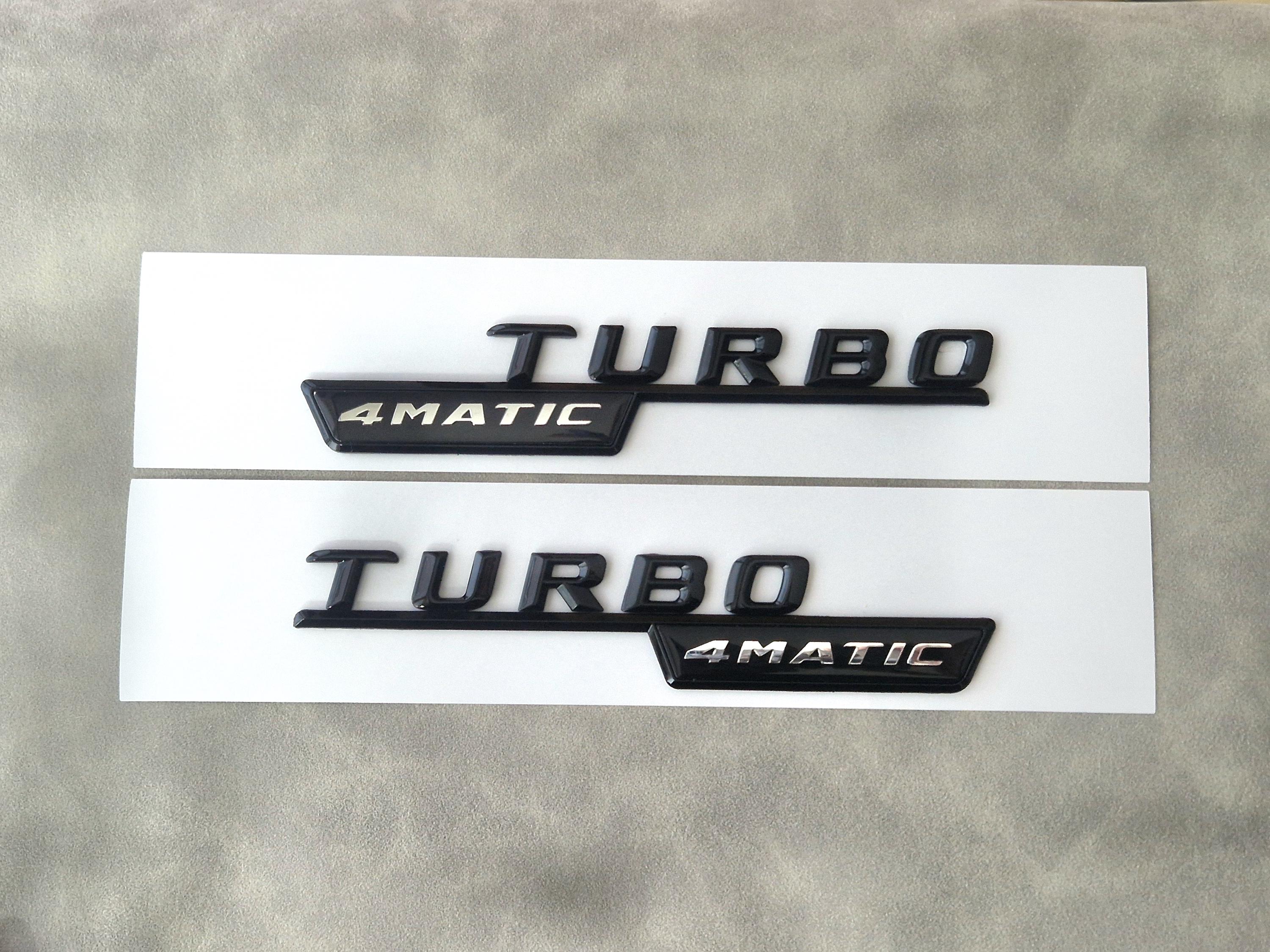 Glossy Red Mercedes-Benz GT 43 TURBO 4MATIC+ Plus Fender & Trunk AMG Emblem Set – 4-Piece Electroplated ABS Badge Kit