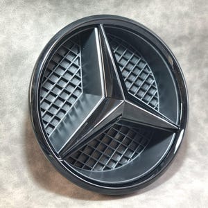 Mercedes W205 grille badge ster met basis 18,5 cm C-klasse 2014-2018 C63 grille logo glanzend zwart A2078880260 Auto-accessoires