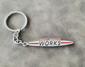 John Cooper Works Keychain Logo Metal JCW Keyring Car Accessories Gift Idea For Men Birthday Christmas