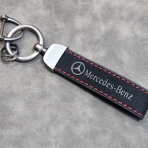 Mercedes porte-clés cuir alcantara porte-clés logo voiture accessoires cadeau pour homme femme anniversaire noël