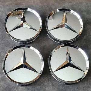 Enjoliveurs de moyeux Mercedes 75 mm, 4 enjoliveurs de moyeux de roue chromés Accessoires de voiture
