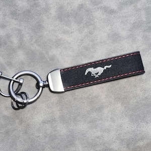 Mustang Keychain Leather Keyring Horse Logo Gift For Men Women Birthday Christmas Car Accessories