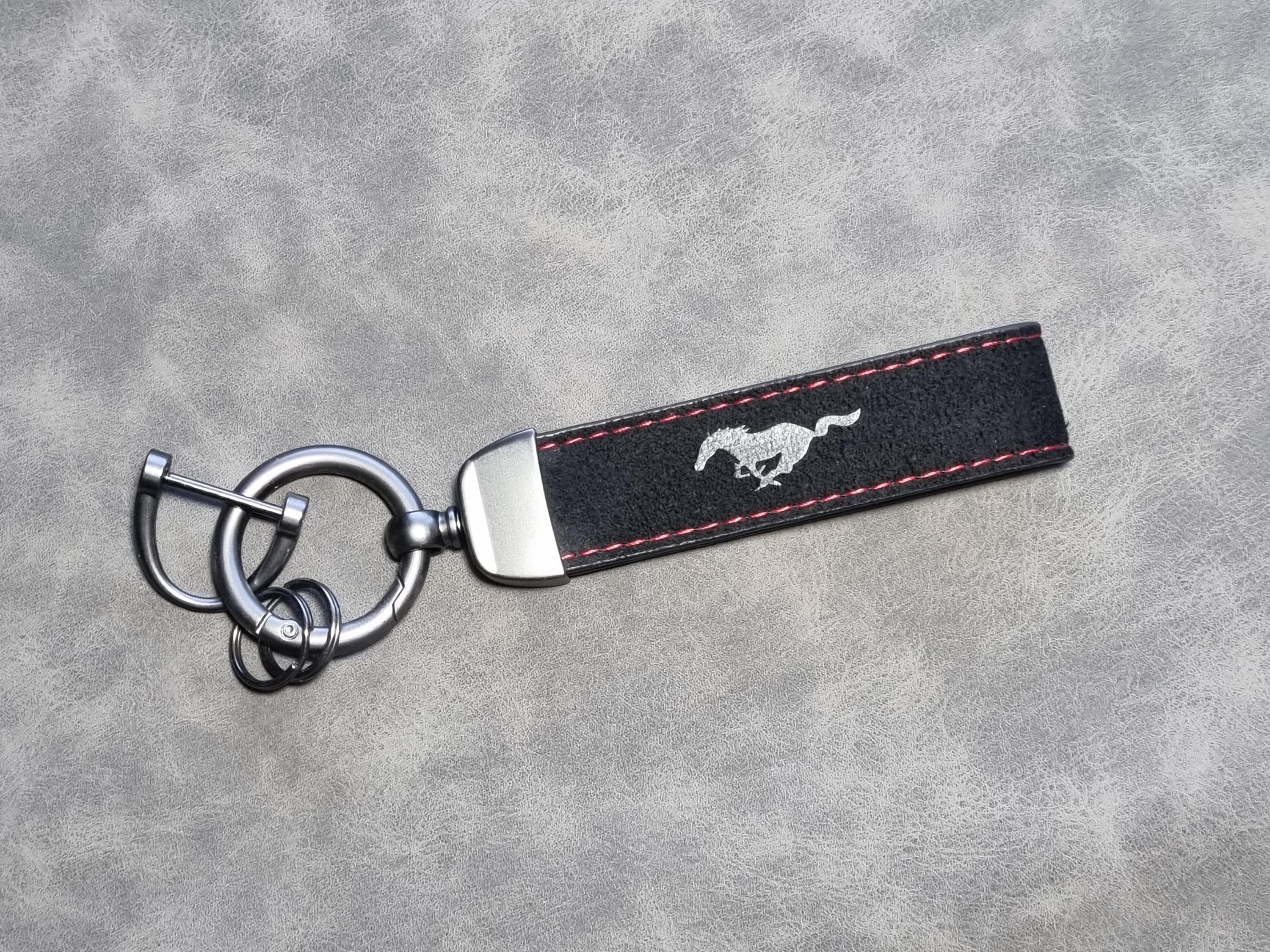 Mustang Keychain Leather Keyring Horse Logo Gift For Men Women Birthday Christmas Car Accessories