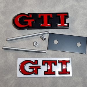 Gti Front Grill Badge Logo + Gti Rear Trunk Emblem Sticker Golf Mk7 MK8 Mk6 Polo Car Accessories