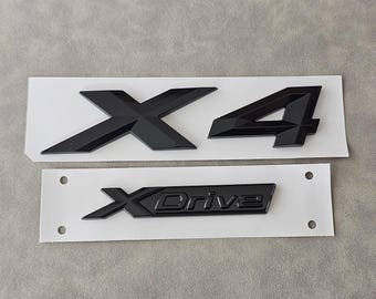 X4 Xdrive Emblem Logo Black Set Rear Trunk Badge Sticker Decal Car Accessories