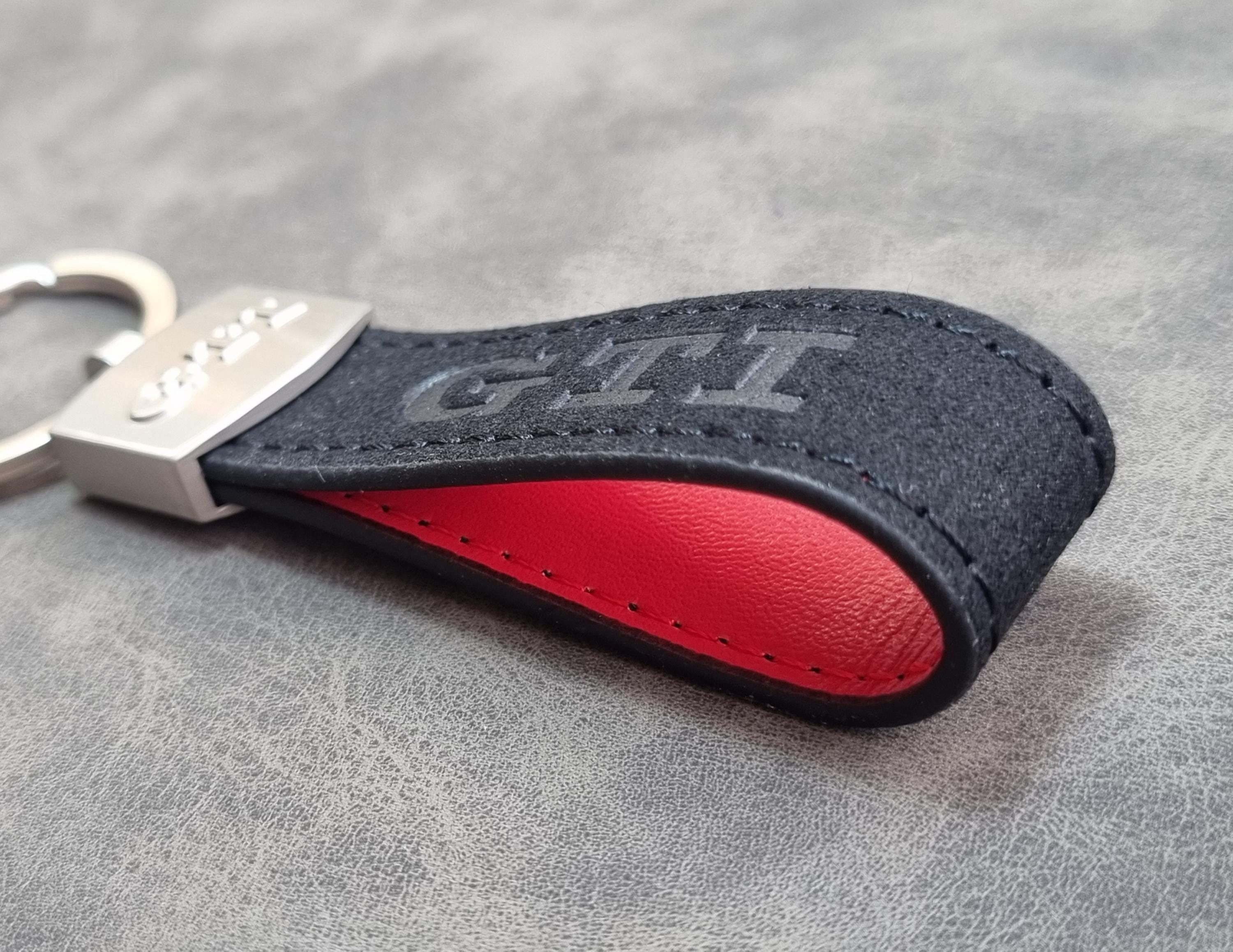 Gti Keychains Gti Keychain Leather Black and Red Keyring Logo Mk7 Mk6 Mk8 Car ...