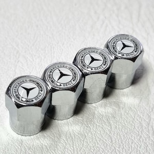 4 bouchons de valve de pneu Mercedes avec logo, tige, bouchon d'air, accessoires de voiture