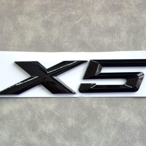 X5 Emblem Logo Black Rear Trunk Badge Sticker Car Accessories