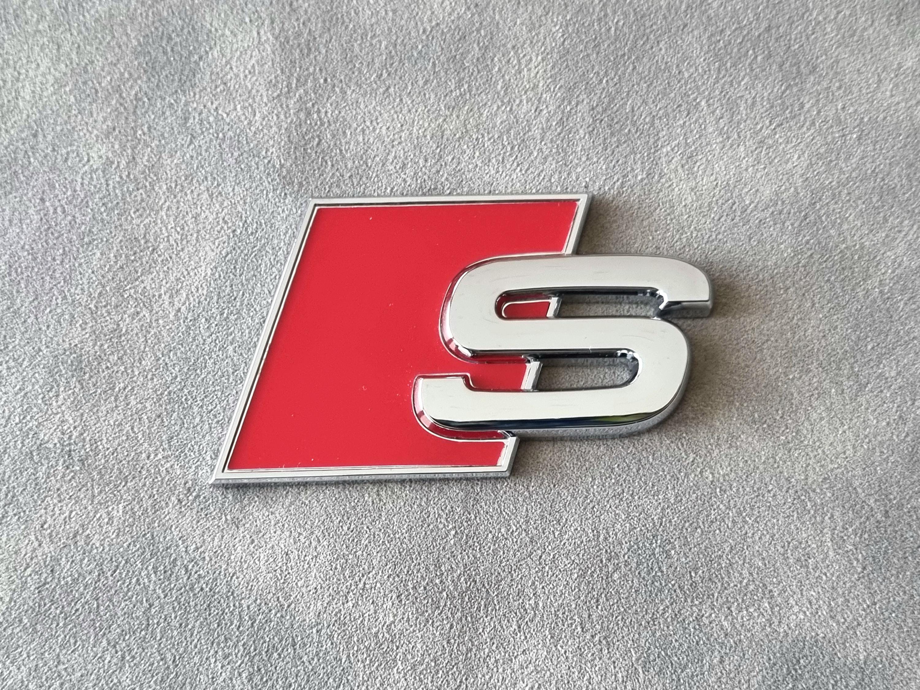 Pair Of Audi S-Line Style Decal Stickers - Glossy Black Vinyl Emblems For A3, A4, A5, A6, A8, Q5, Q7, TT