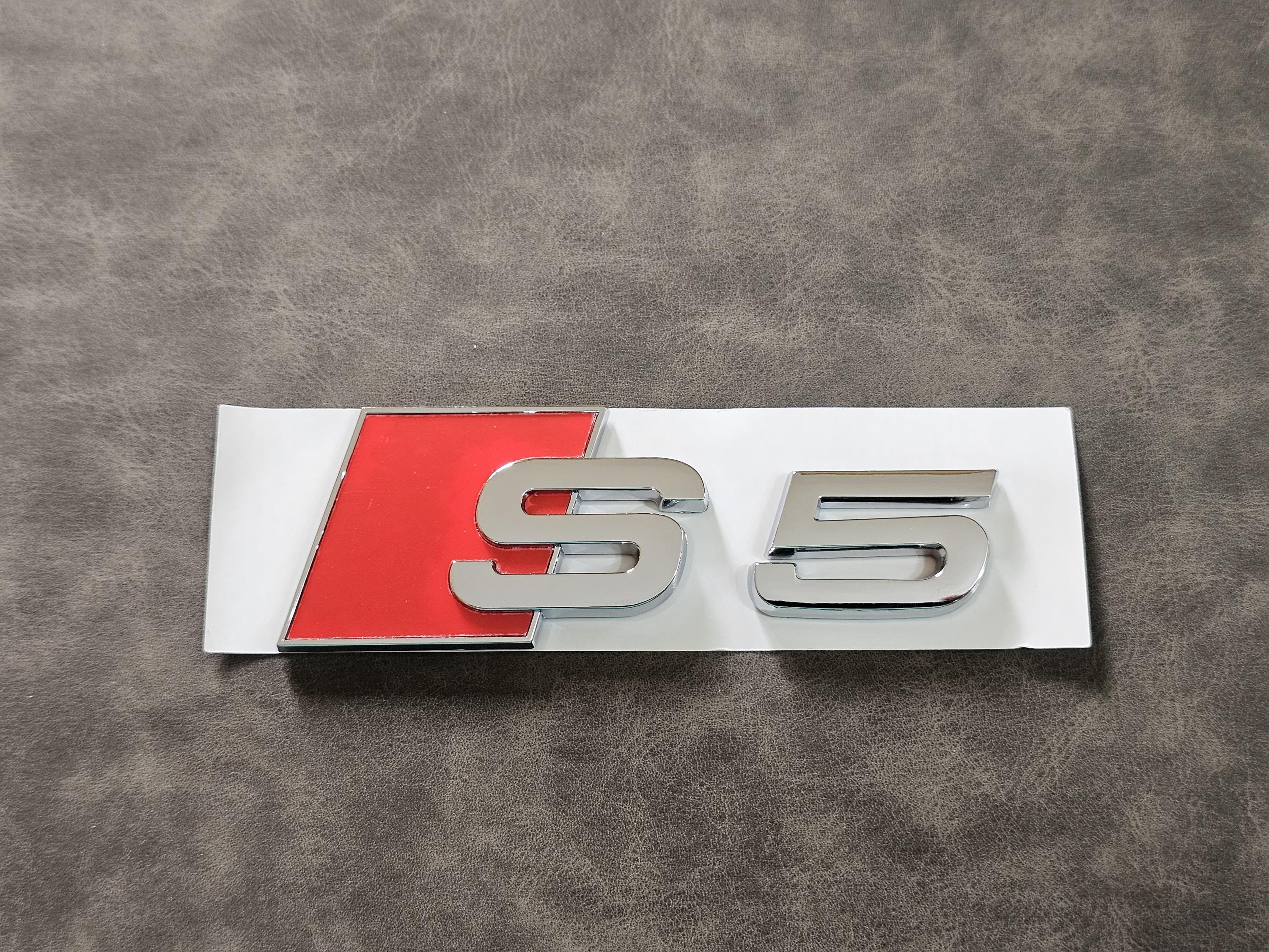 S5 Emblem Logo Silver Rear Trunk Sticker Badge Car Accessories