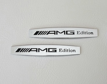 Amg Wing Emblem Logo 2pcs Side Fender Badge Sticker Car Accessories