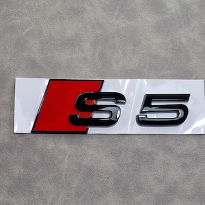 S5 Emblem Logo Black Rear Trunk Sticker Badge Car Accessories