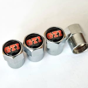 Tapas de válvula de neumático Gti, 4 piezas con logotipo, tapón antipolvo para válvula de aire, Mk7, Mk8, Mk6, Golf, Polo, accesorios para coche