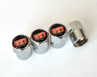 Gti Tire Valve Caps 4pcs with Logo Stem Air Dust Cap Mk7 Mk8 Mk6 Golf Polo Car Accessories