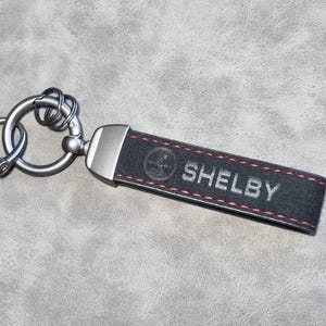 Shelby Keychain Leather Keyring Logo Mustang Gt500 Cobra Gift For Men Women Birthday Christmas Car Accessories