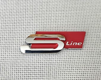 S Line Emblem Logo Rear Trunk Badge Sticker Car Accessories