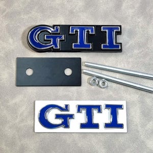 Gti Front Grill Badge Logo Blue + Gti Rear Trunk Emblem Sticker Golf Mk7 Mk8 Mk6 Polo Car Accessories