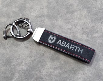Abarth Keychain Leather Alcantara Keyring Logo Car Accessories Gift For Men Women Birthday Christmas