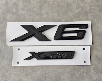 X6 Xdrive Emblem Logo Black Set Rear Trunk Badge Sticker Decal Car Accessories