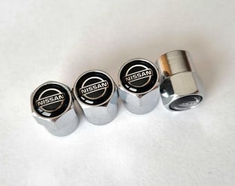 Tapones de válvula de neumáticos Nissan, 4 unidades, con logotipo, tapón de aire para el vástago, accesorios para coche