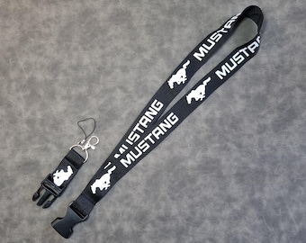 Mustang Neck Lanyard Keychain Nylon Strap Keyring Logo Horse GT500 Shelby Car Accessories Gift For Men Birthday Christmas