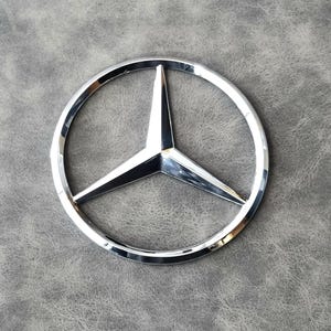 Mercedes Star Badge 90mm Silver Rear Trunk Emblem Logo Sticker Car Accessories