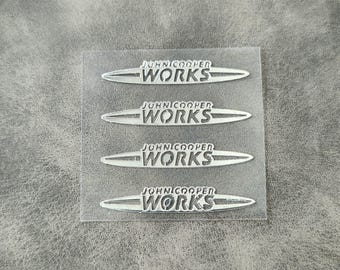 John Cooper Works Interior Stickers 4pcs Logo JCW Emblem Decal Mini Cooper One Car Accessories