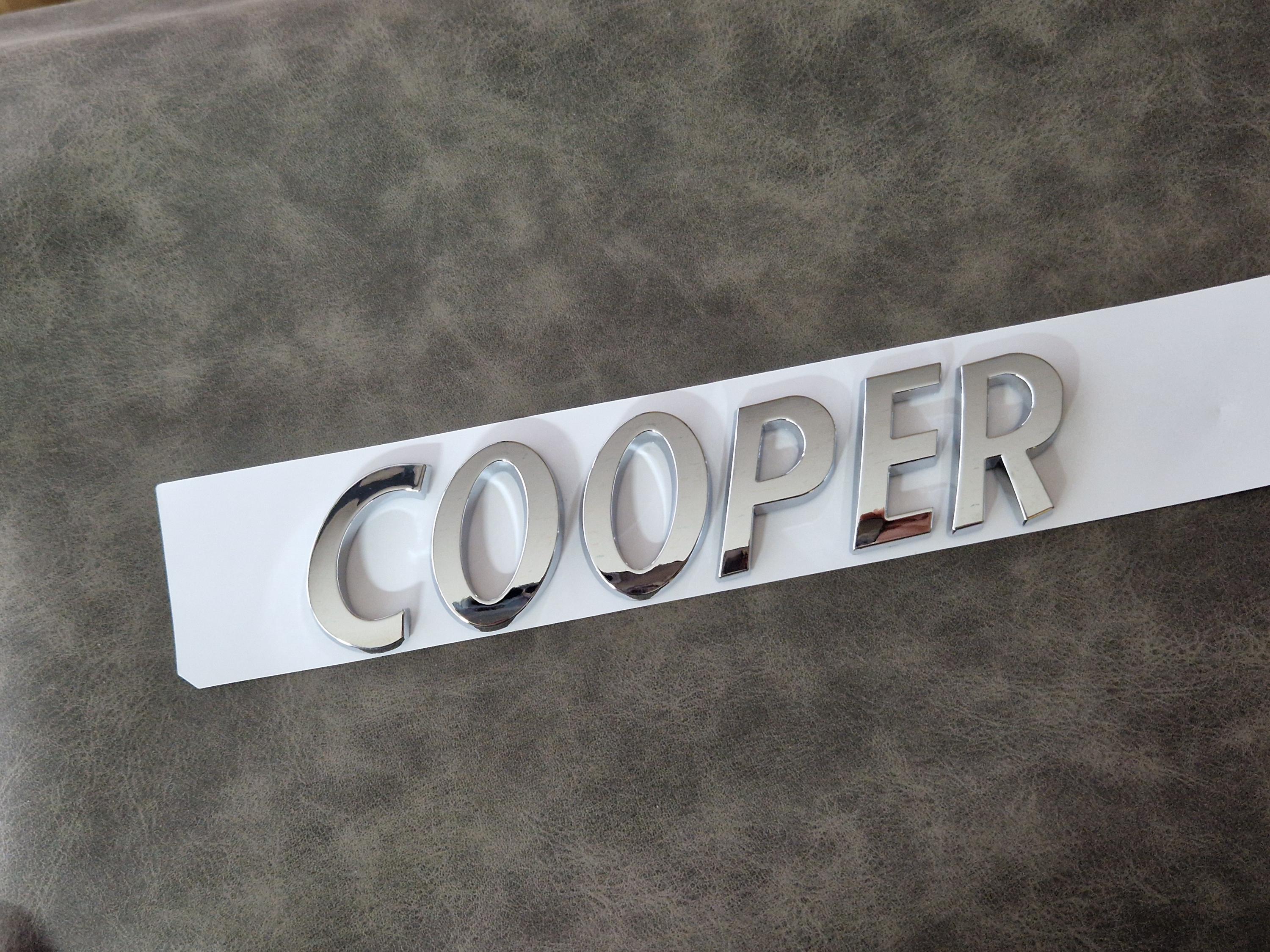 Mini Accessories Lettering Mini Cooper Lettering Emblem Logo Silver Rear Trunk Badge Sticker Car ...
