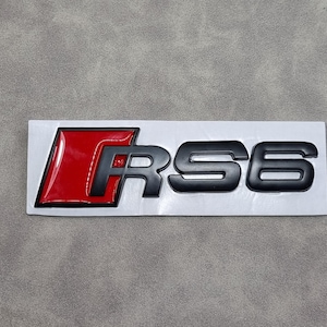 RS6 Emblem Logo Black Rear Trunk Tailgate Sticker Badge Car Accessories
