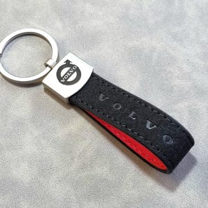 Volvo Keychain Leather With Logo Keyring Lanyard Xc60 Xc90 S80 V70 Gift For Men Women Birthday Christmas Car Accessories