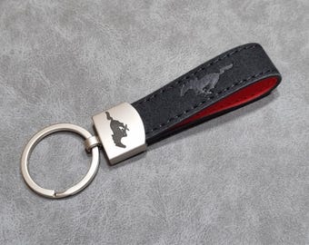 Mustang Keychain Leather Keyring Logo Gift For Men Women Birthday Christmas Car Accessories