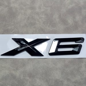 X6 Emblem Logo Black Rear Trunk Badge Sticker Car Accessories
