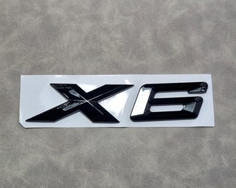 X6 Emblem Logo Black Rear Trunk Badge Sticker Car Accessories