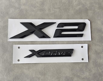 X2 Xdrive Emblem Logo Black Set Rear Trunk Badge Sticker Decal Car Accessories