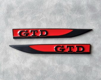 Gtd Logo Emblem Red Black Side Wing Fender Badge Sticker Mk7 Mk8 Mk6 Mk5 Car Accessories