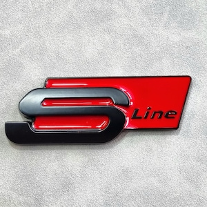 S Line Emblem Logo Red Rear Trunk Badge Sticker Car Accessories
