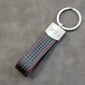 Gti Keychain Leather Carbon Keyring Logo Car Accessories Gift For Men Women Birthday Christmas