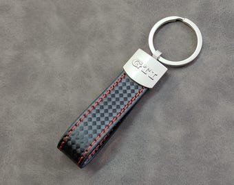 Gti Keychain Leather Carbon Keyring Logo Car Accessories Gift For Men Women Birthday Christmas